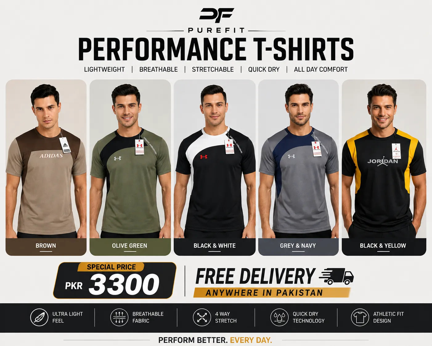 Pack of 5 T-shirts (Random color's)