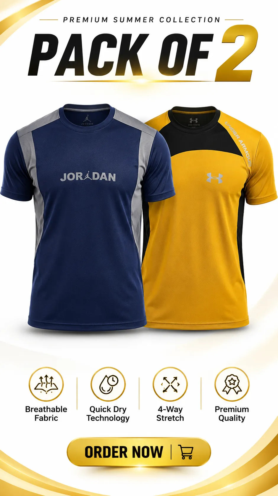 Pack of 2 T-shirts (Random color's)